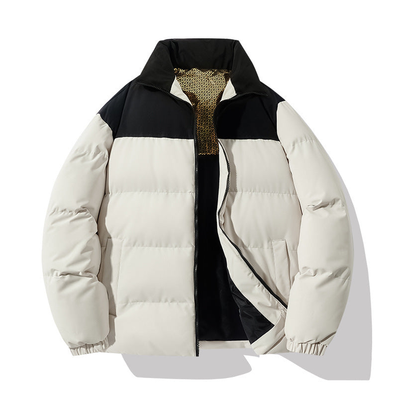 Gefütterte Herren Steppjacke mit hohem Kragen