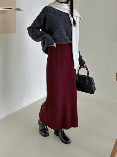 Femme Luxus Strick Maxi Rock Heidi-Mode