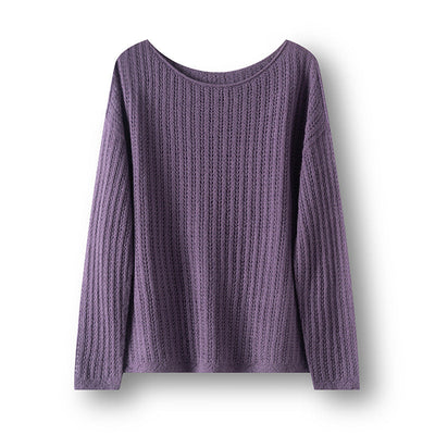 Femme Leichtgewicht Strukturierter Langarm Pullover Heidi-Mode