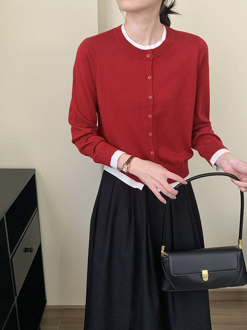 Femme Leichtgewicht Knopfront-Cardigan Heidi-Mode