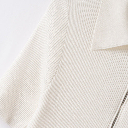 Femme Modern Reißverschluss Kragen Oberteil Heidi-Mode