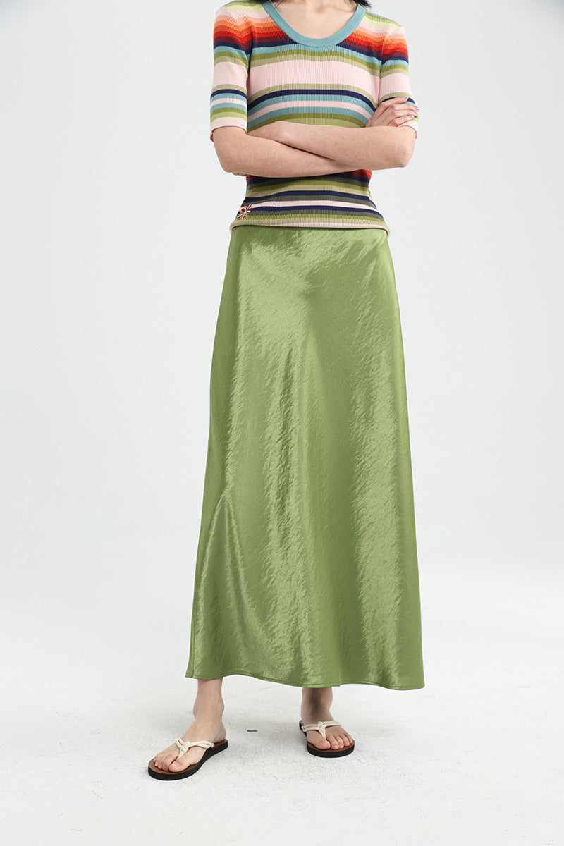 Femme Luxuriöser Satin Maxi Rock Heidi-Mode