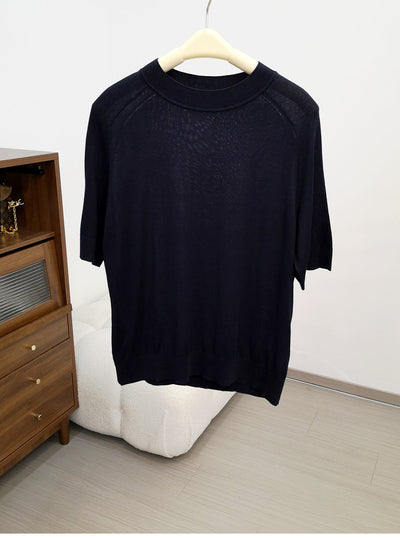 Femme Relaxed Fit Kurzarm Strickoberteil Heidi-Mode