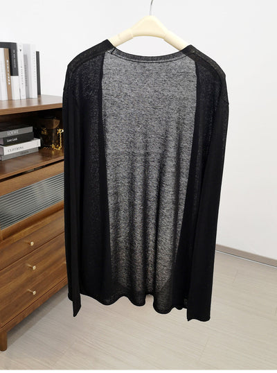 Femme Oversized Leichtgewicht Drapierte Strickjacke Heidi-Mode