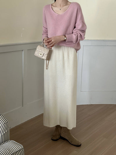 Femme Luxus Strick Maxi Rock Heidi-Mode