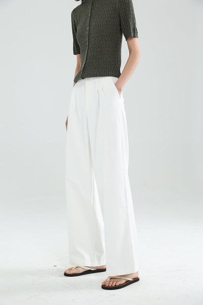 Femme Premium Weite-Hosen mit Hohem Bund Heidi-Mode
