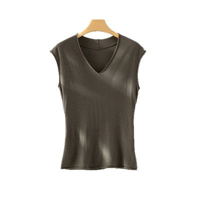 Femme Leichtes V-Ausschnitt Stricktop Heidi-Mode