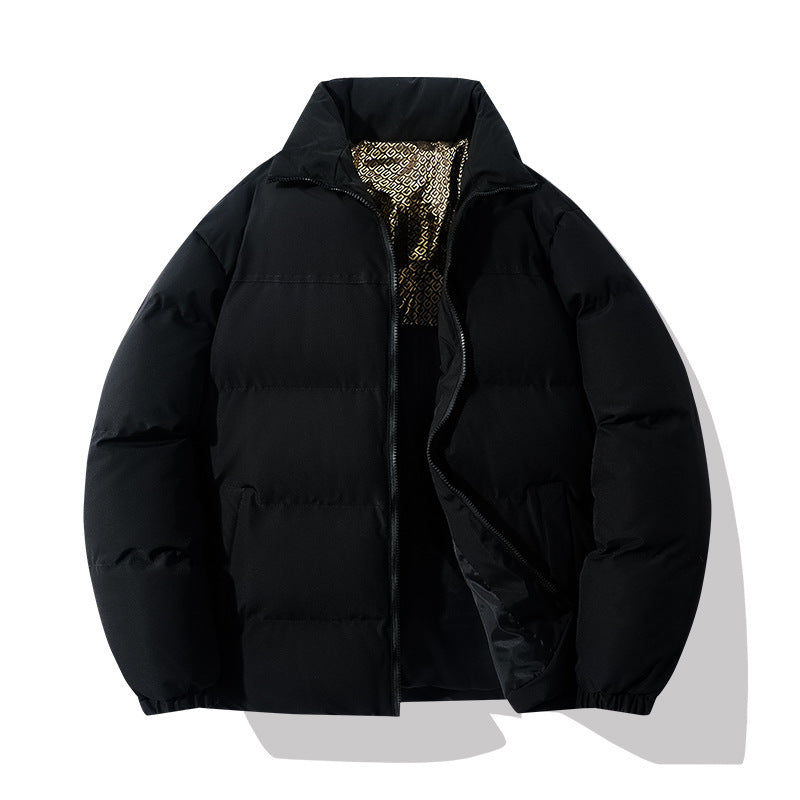 Gefütterte Herren Steppjacke mit hohem Kragen