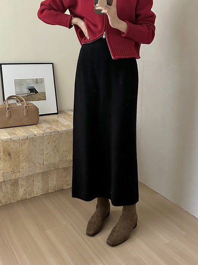 Femme Luxus Strick Maxi Rock Heidi-Mode