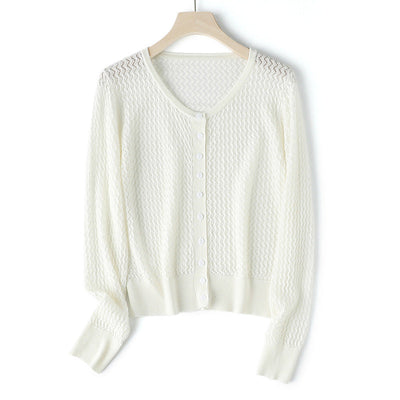 Femme Leichtgewicht Strukturierter Strick Cardigan Heidi-Mode