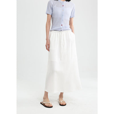 Femme Leichtgewicht Kordelzug Maxi Rock Heidi-Mode