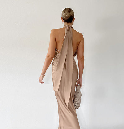 Jasmin | Chic Elegante Halter Maxi Kleid