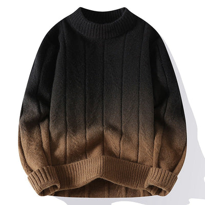 Gemütlicher Strickpullover | Strukturmuster & moderner Verlauf | Lässiger Stil