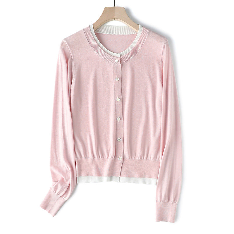 Femme Leichtes Knopf-Cardigan Heidi-Mode 1747971568