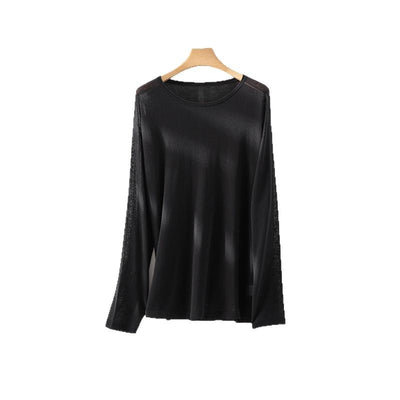 Damen Leichtgewicht Satin Langarmtop Heidi-Mode