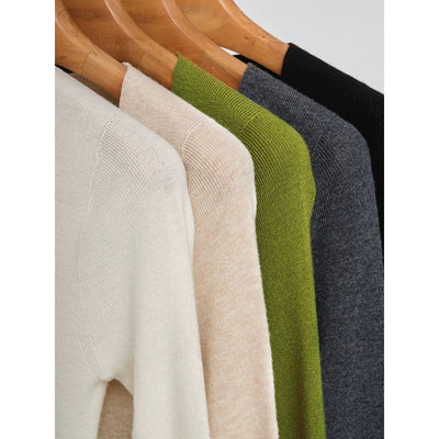 Femme Premium V-Ausschnitt Langarm Strickoberteil Heidi-Mode