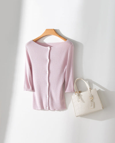 Femme Rippenteil Knopf-Oben Heidi-Mode