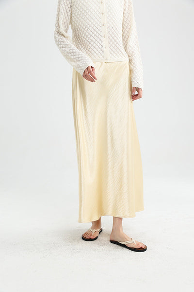Femme Luxuriöser Satin Maxi Rock Heidi-Mode