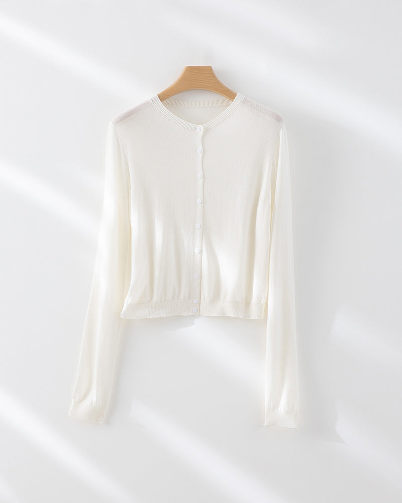 Femme Leichtgewicht Knopf-Front Strickjacke Heidi-Mode
