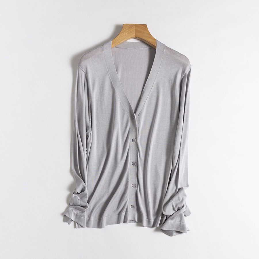 Femme Leichtgewicht V-Ausschnitt Cardigan Heidi-Mode 1747972212