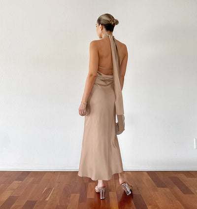 Jasmin | Chic Elegante Halter Maxi Kleid