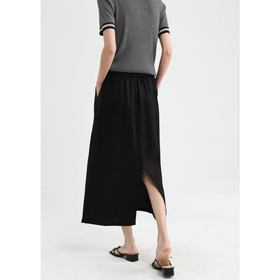 Femme Leichtgewicht Kordelzug Maxi Rock Heidi-Mode