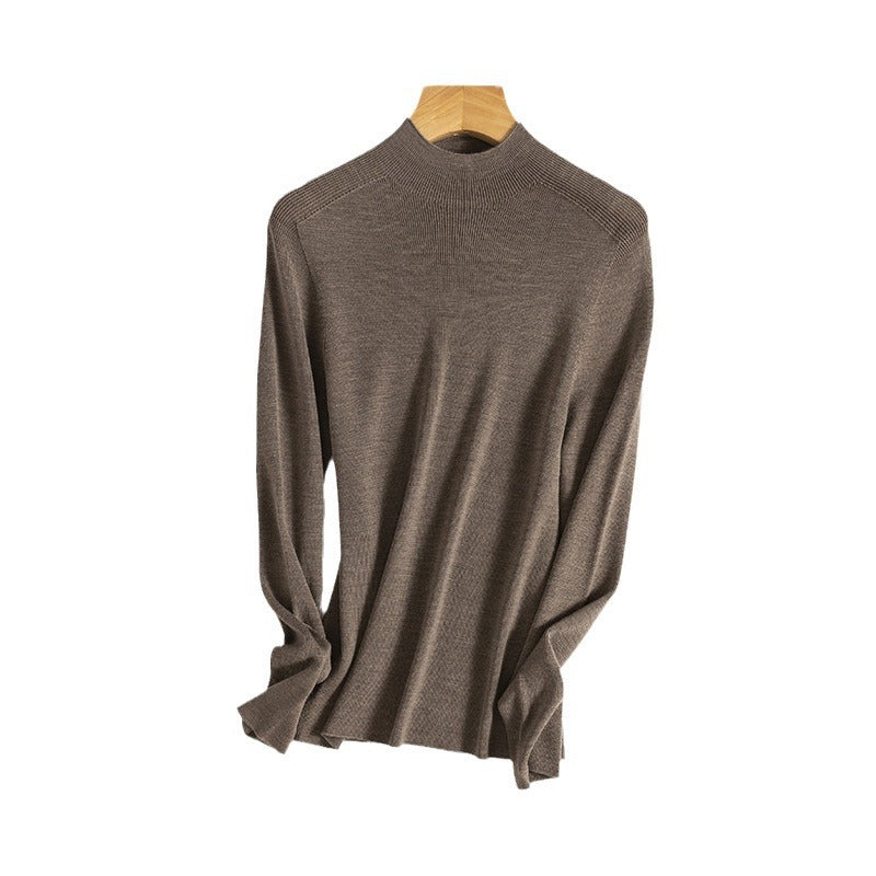 Femme Leichtgewicht Hochkragen Pullover Sweater Heidi-Mode