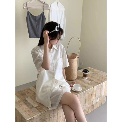 Femme Leichtgewichtiges Button-Up Shirt und Shorts Set Heidi-Mode