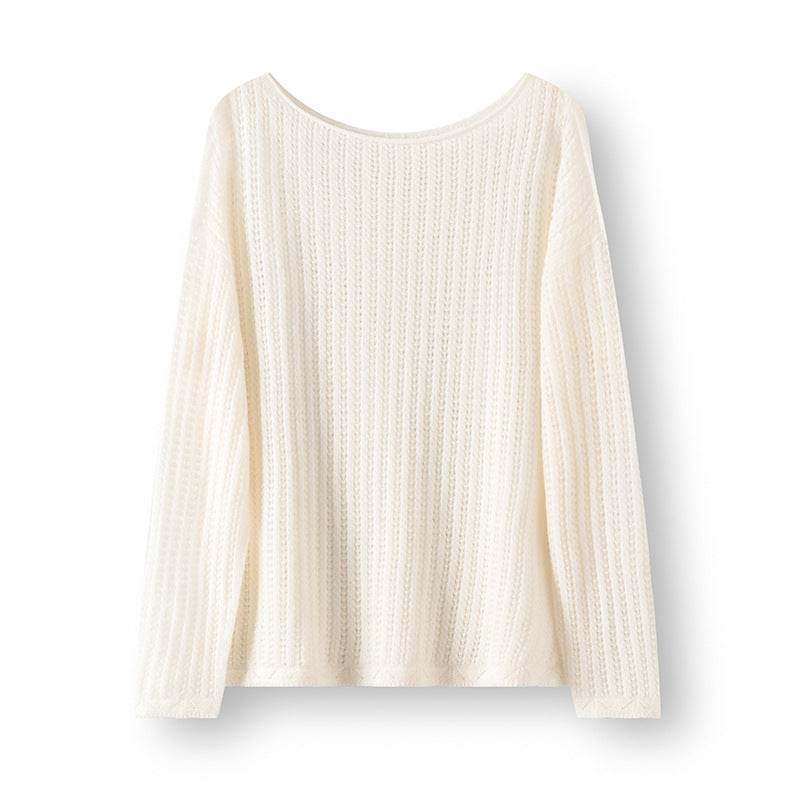 Femme Leichtgewicht Strukturierter Langarm Pullover Heidi-Mode