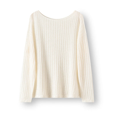 Femme Leichtgewicht Strukturierter Langarm Pullover Heidi-Mode