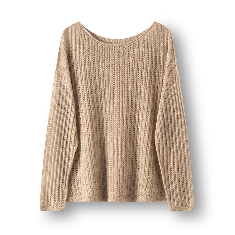 Femme Leichtgewicht Strukturierter Langarm Pullover Heidi-Mode