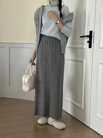 Femme Luxus Strick Maxi Rock Heidi-Mode