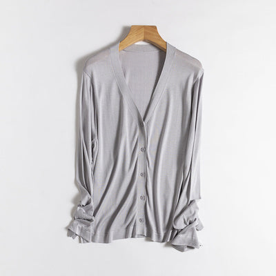 Femme Leichtgewicht V-Ausschnitt Cardigan Heidi-Mode 1747972212