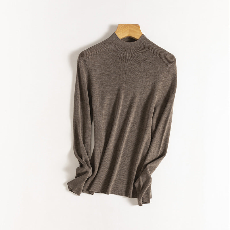 Femme Leichtgewicht Hochkragen Pullover Sweater Heidi-Mode