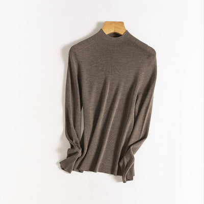 Femme Leichtgewicht Hochkragen Pullover Sweater Heidi-Mode