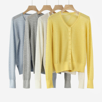 Femme Leichtgewicht Strukturierter Strick Cardigan Heidi-Mode