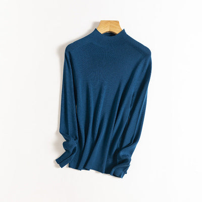 Femme Leichtgewicht Hochkragen Pullover Sweater Heidi-Mode