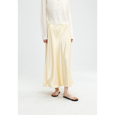 Femme Luxuriöser Satin Maxi Rock Heidi-Mode