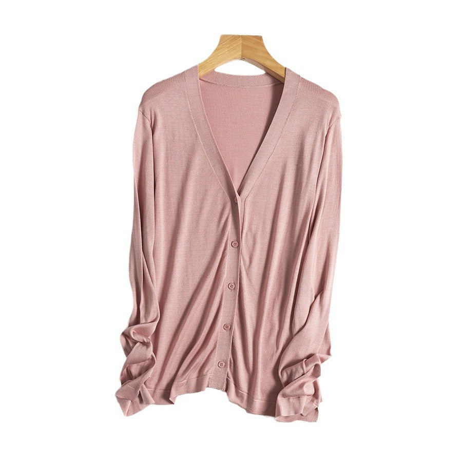 Femme Leichtgewicht V-Ausschnitt Cardigan Heidi-Mode 1747972212