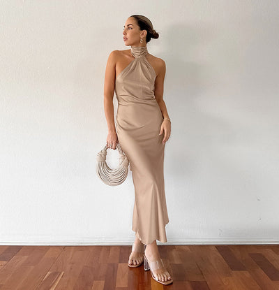 Jasmin | Chic Elegante Halter Maxi Kleid