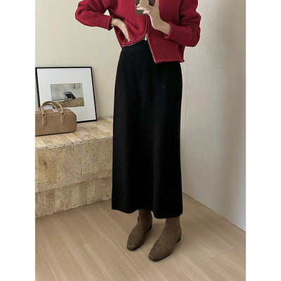 Femme Luxus Strick Maxi Rock Heidi-Mode