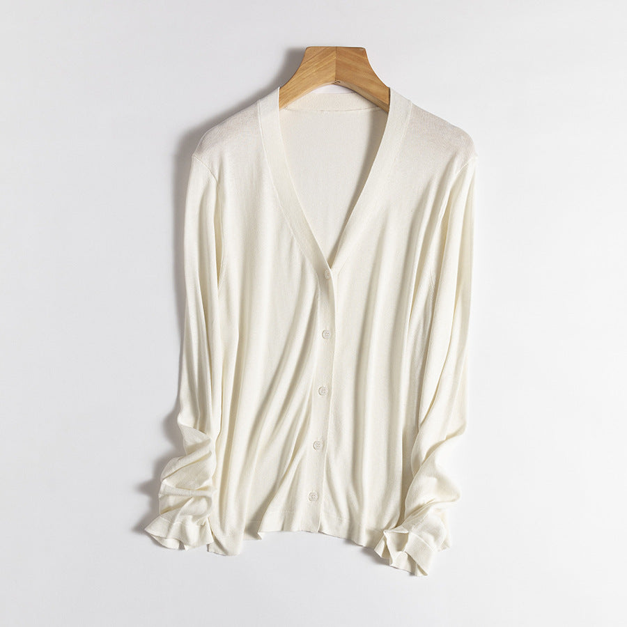 Femme Leichtgewicht V-Ausschnitt Cardigan Heidi-Mode 1747972212