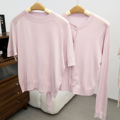 Femme Relaxed Fit Kurzarm Strickoberteil Heidi-Mode
