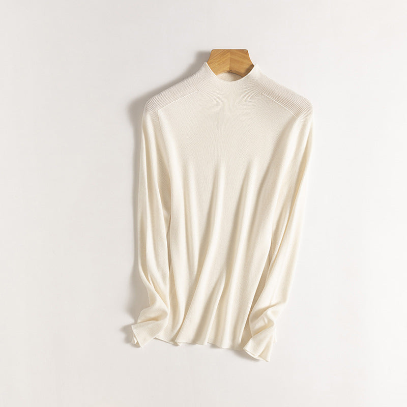 Femme Leichtgewicht Hochkragen Pullover Sweater Heidi-Mode