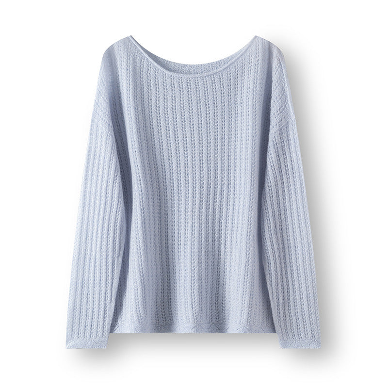 Femme Leichtgewicht Strukturierter Langarm Pullover Heidi-Mode