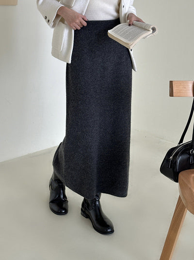 Femme Luxus Strick Maxi Rock Heidi-Mode