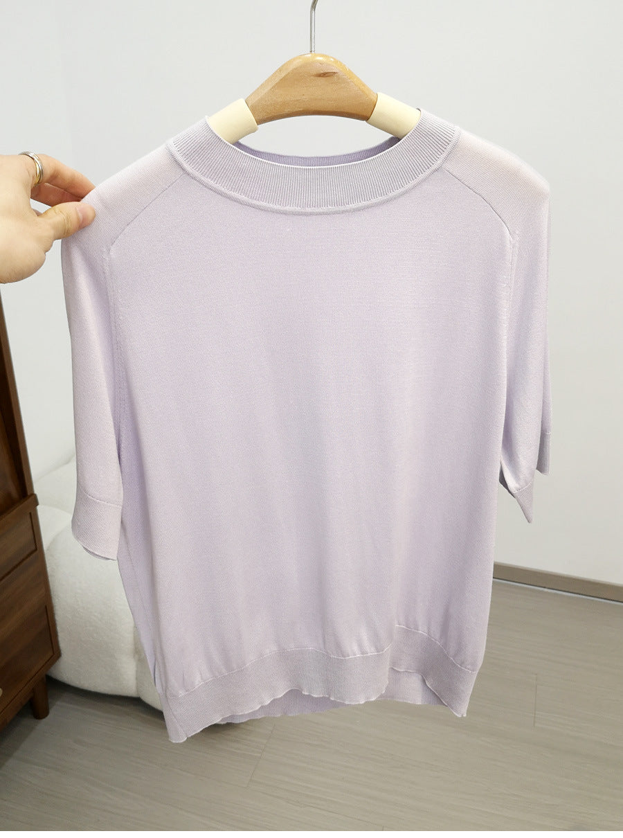 Femme Relaxed Fit Kurzarm Strickoberteil Heidi-Mode