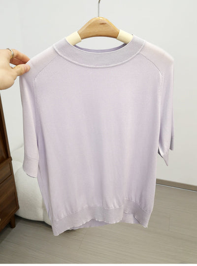 Femme Relaxed Fit Kurzarm Strickoberteil Heidi-Mode