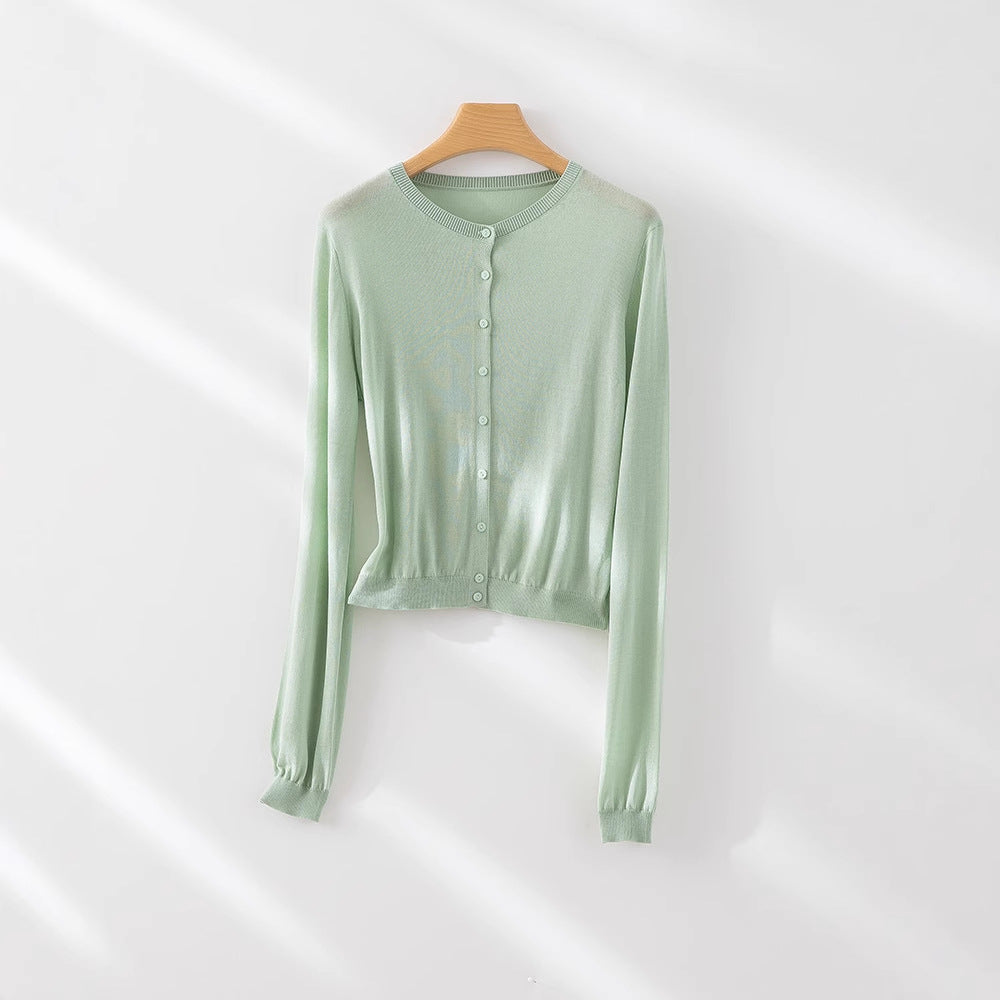 Femme Leichtgewicht Knopf-Front Strickjacke Heidi-Mode