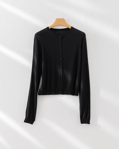 Femme Leichtgewicht Knopf-Front Strickjacke Heidi-Mode